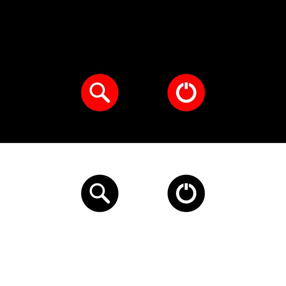 search and power for icon with vector style