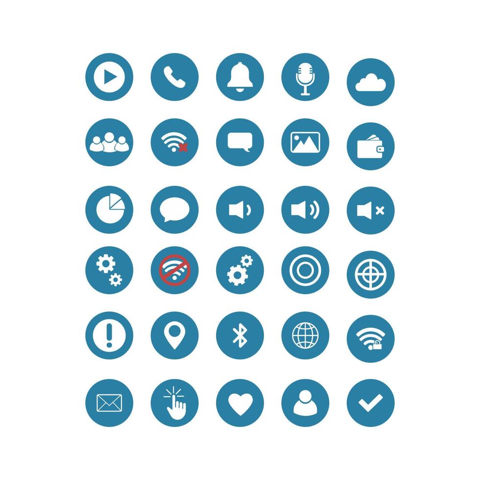 icon set for mobile apps in vector