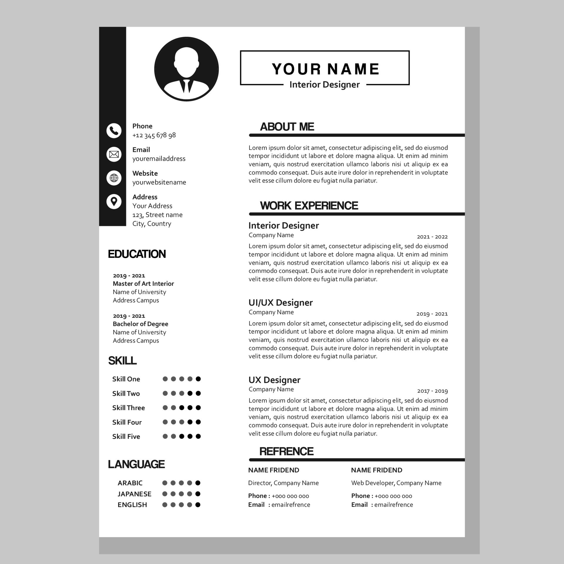 modern curriculum vitae template in vector 20146590 Vector Art at Vecteezy