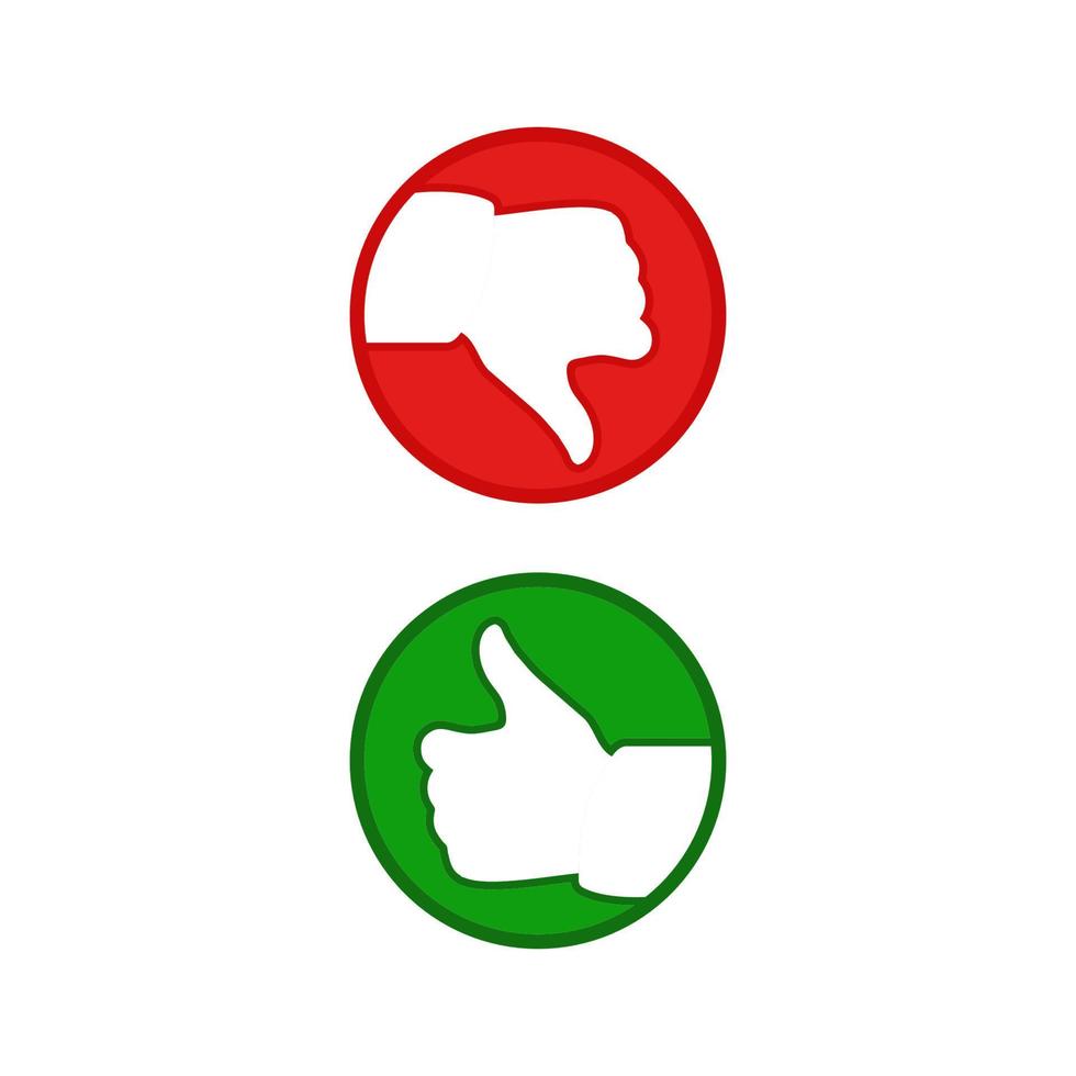 thumb up and  down in vector for icon