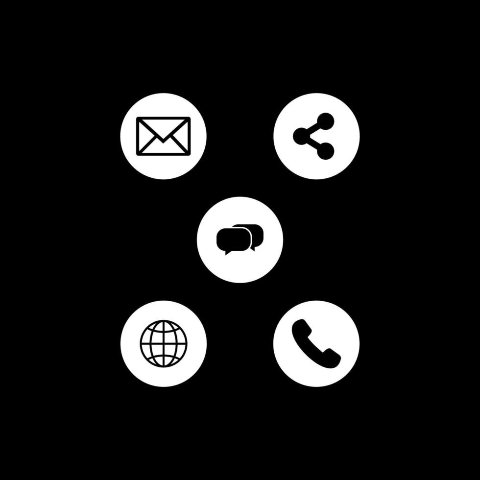 icon set for contact vector