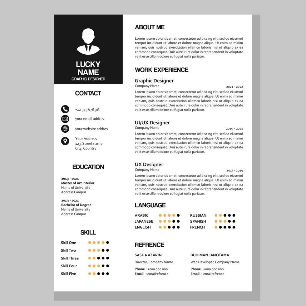 modern curriculum vitae template in vector