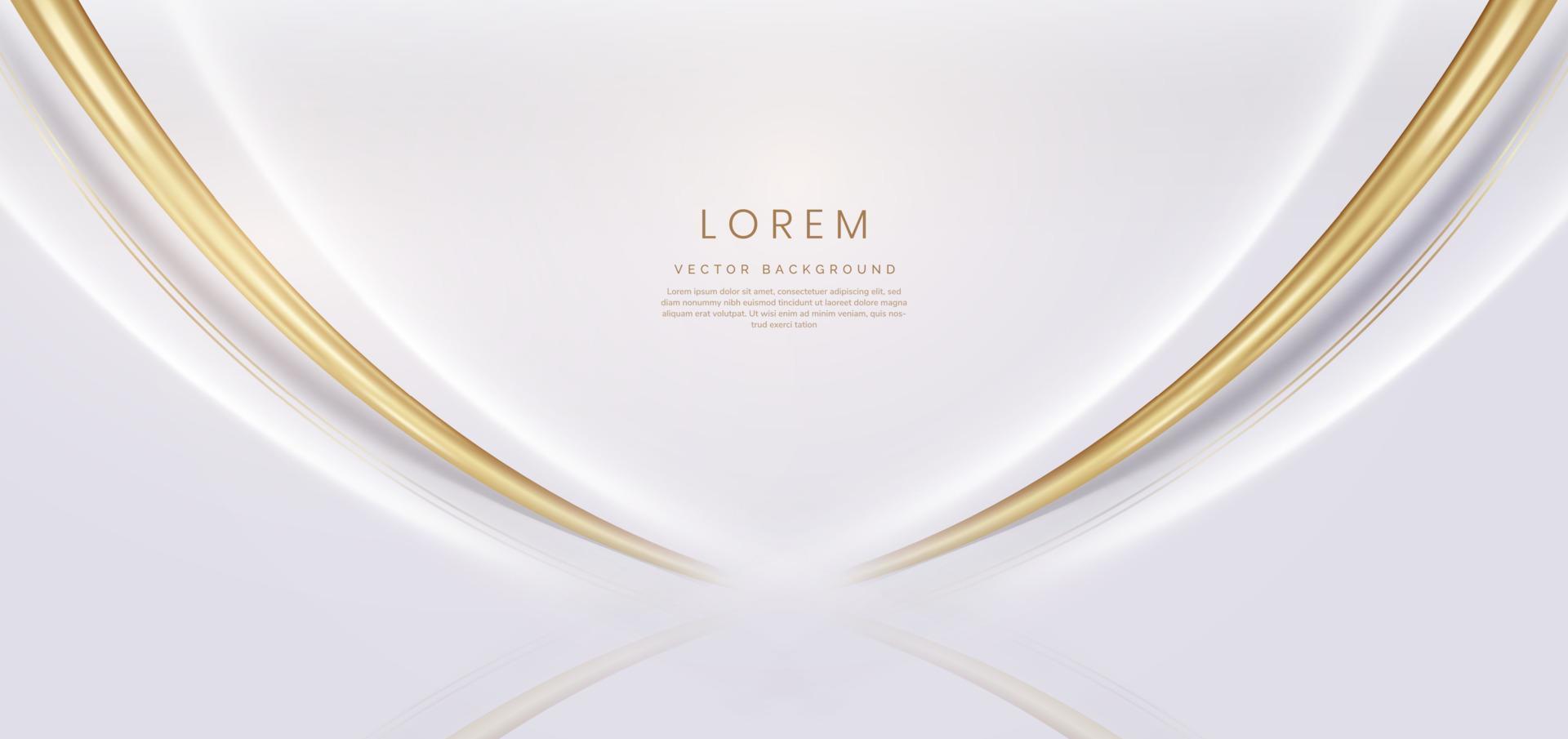 Luxury goleden curved lines on white background. Template luxury premium award design. vector