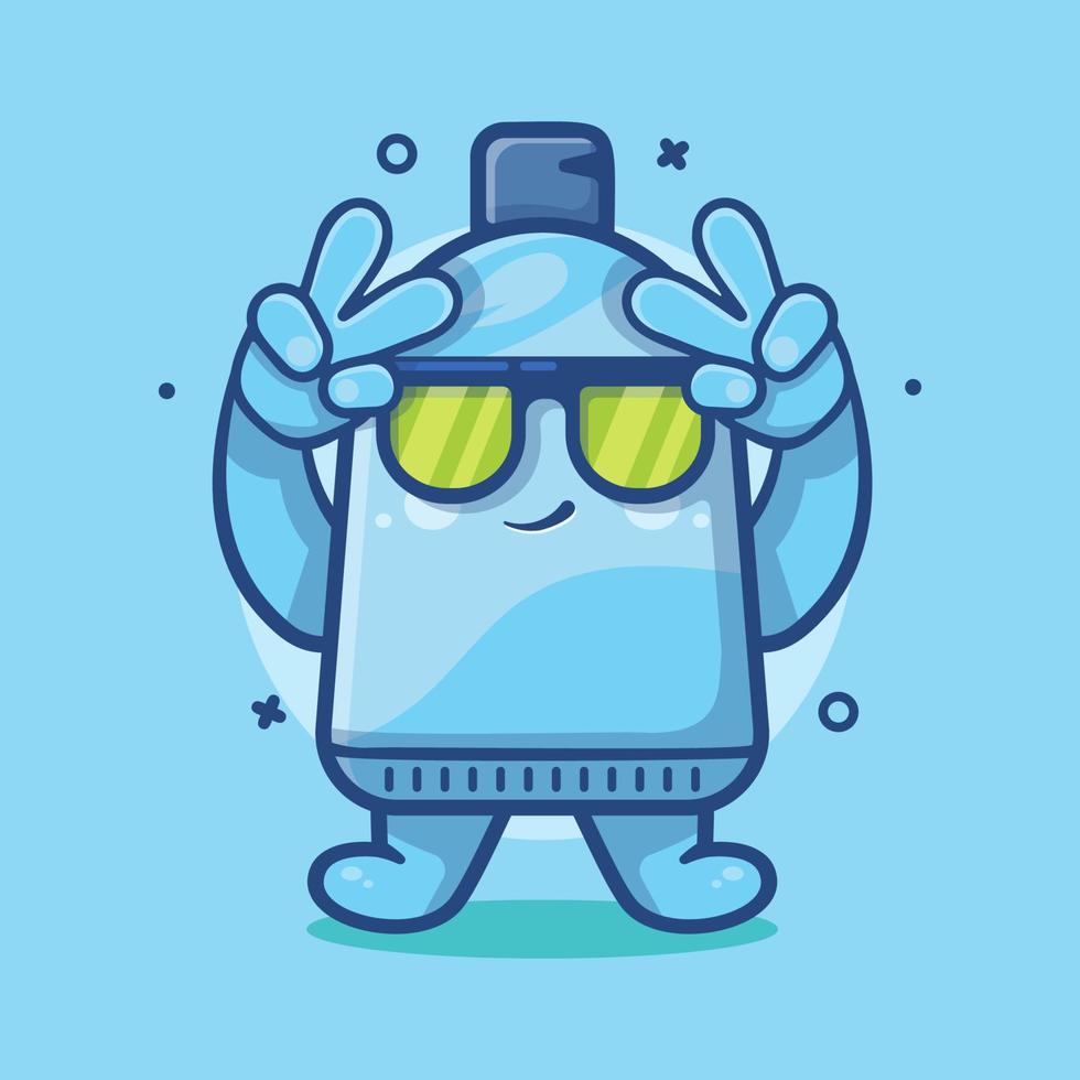 cool toothpaste tube character mascot with peace sign hand gesture isolated cartoon in flat style design vector