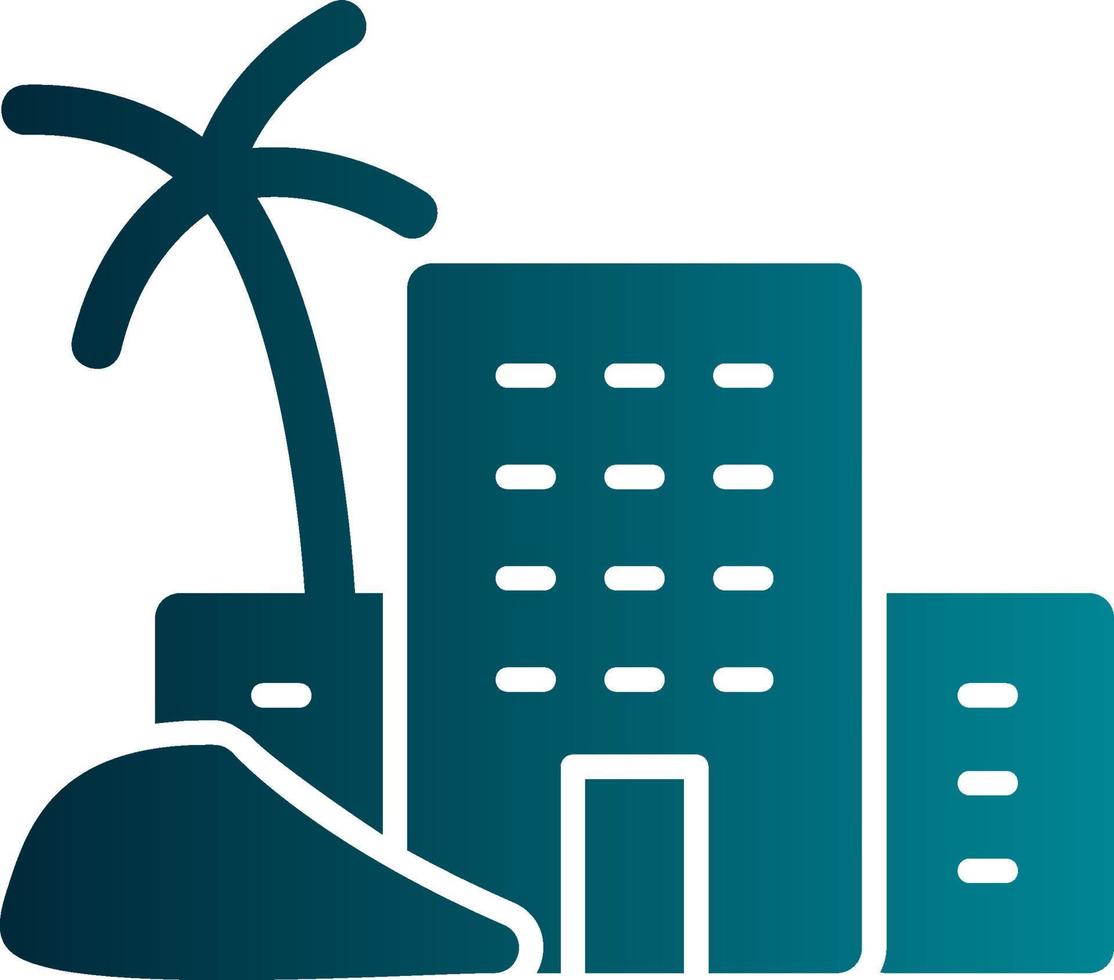 Desert Hotel Vector Icon Design