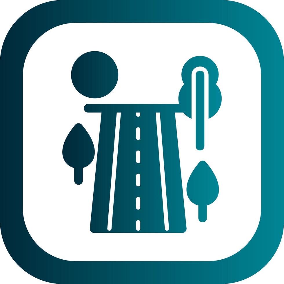 Road Landscape Vector Icon Design