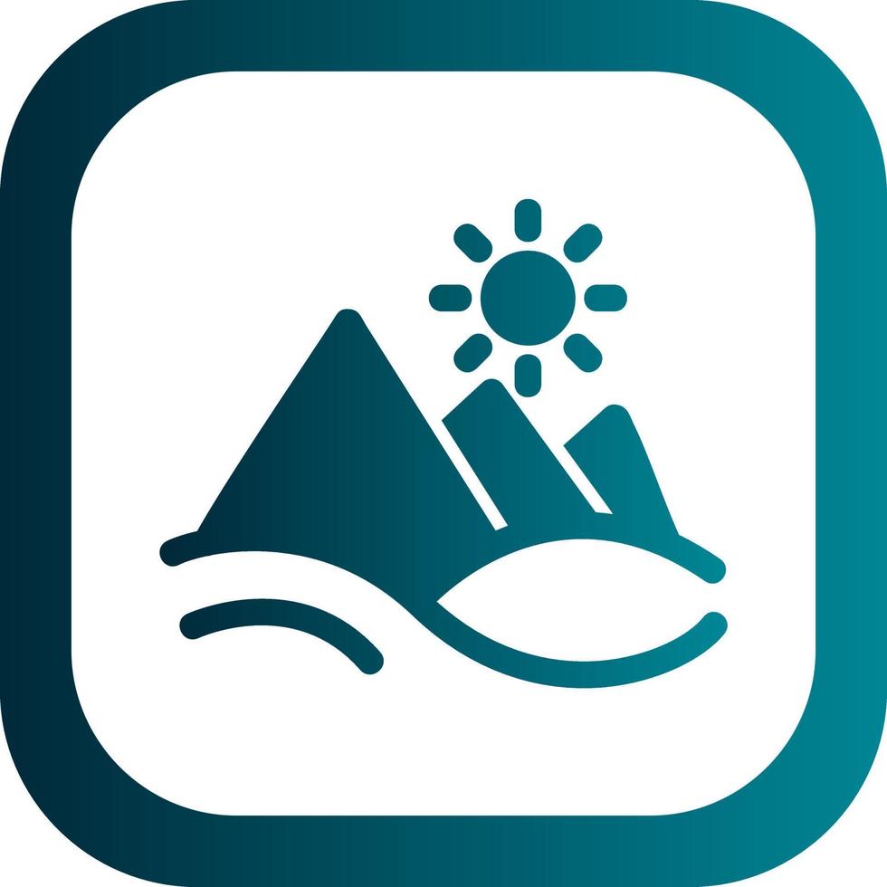 Pyramid Landscape Vector Icon Design