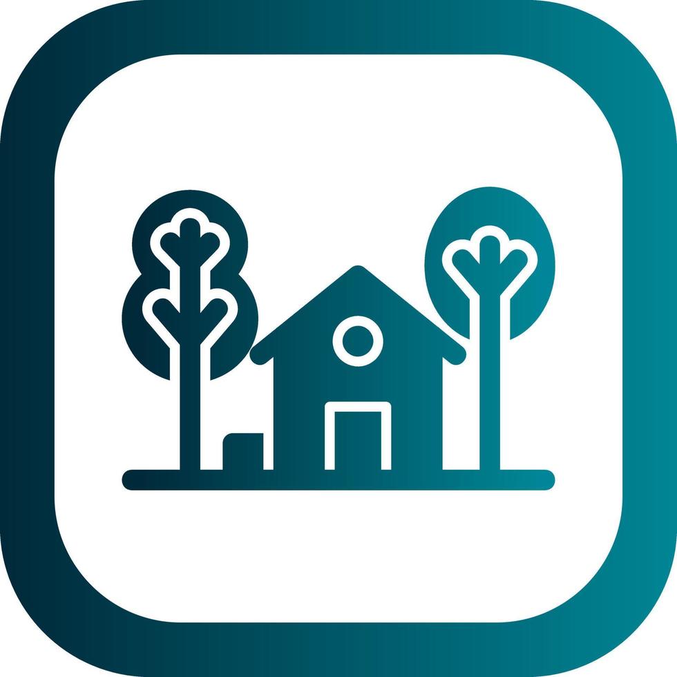 Home Landscape Vector Icon Design