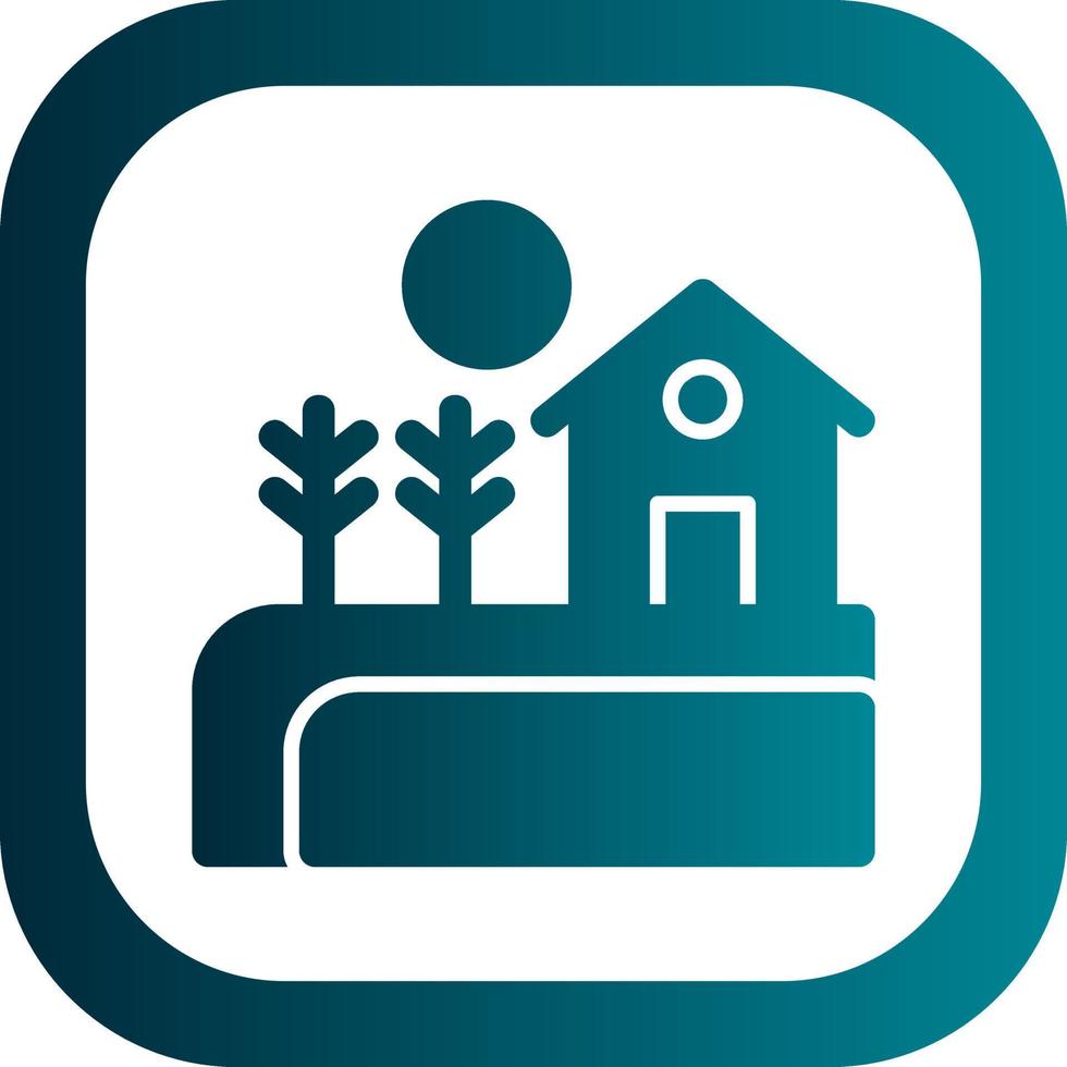 Fields Landscape Vector Icon Design