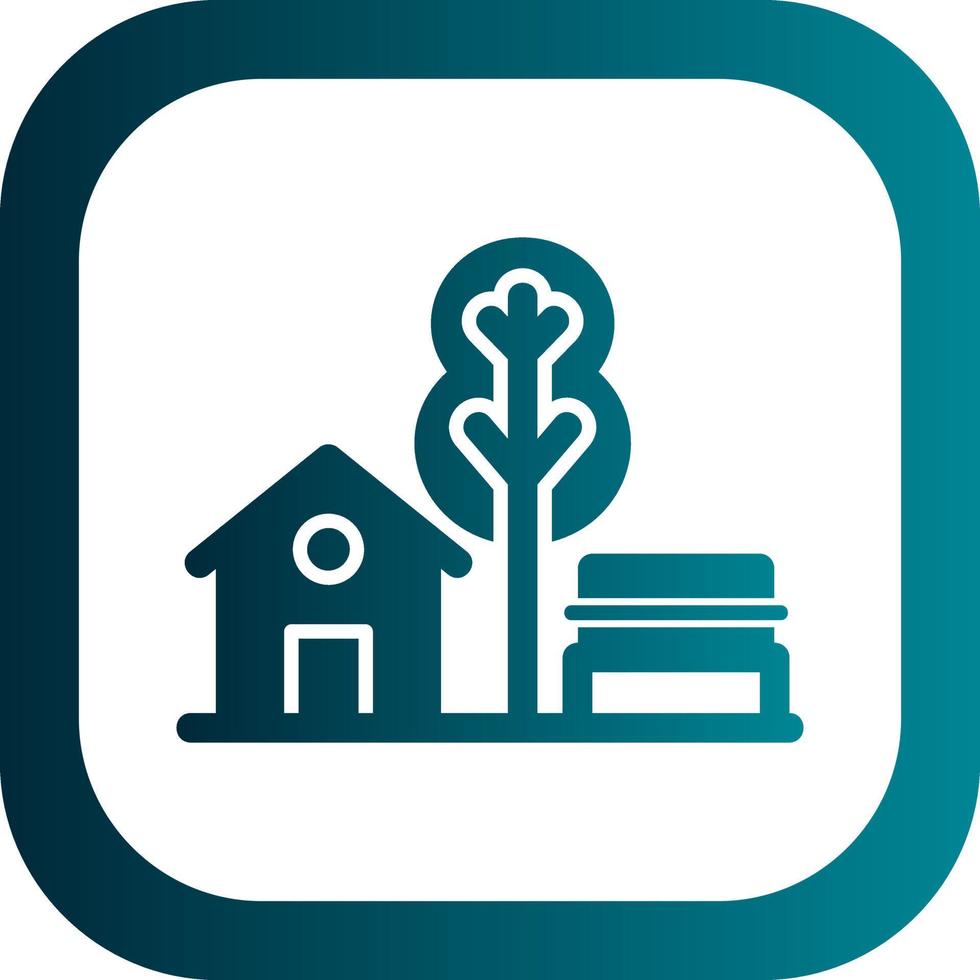 Village Landscape Vector Icon Design