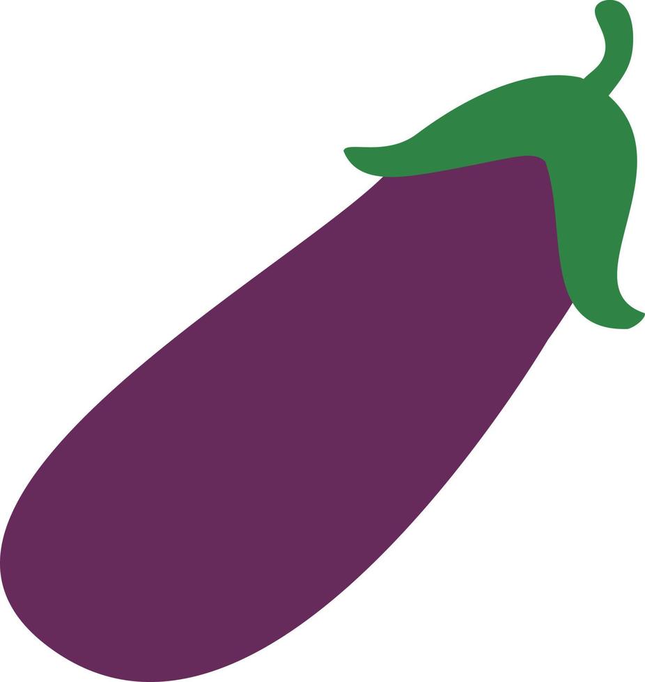 Eggplant, vector. Purple eggplant with green tops. Can be used as a logo, icon. vector