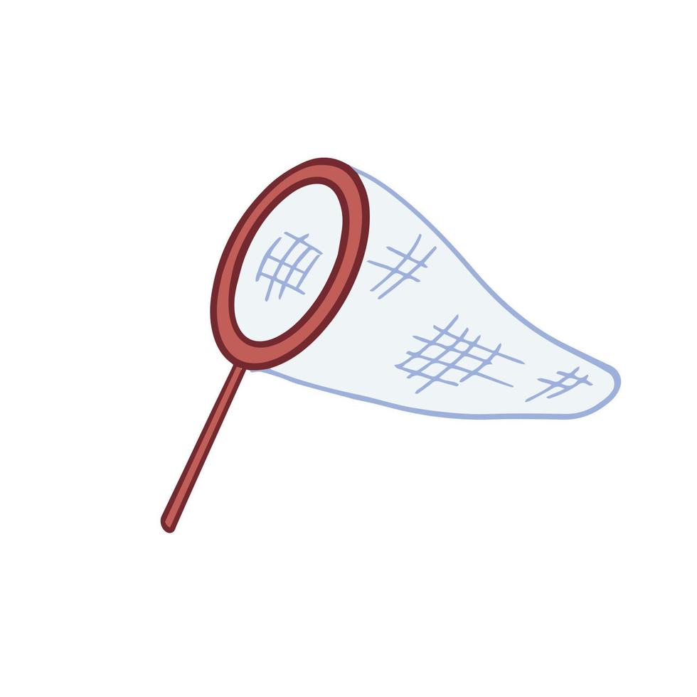 Hand drawn cute bug catcher,  insect collecting net artwork vector