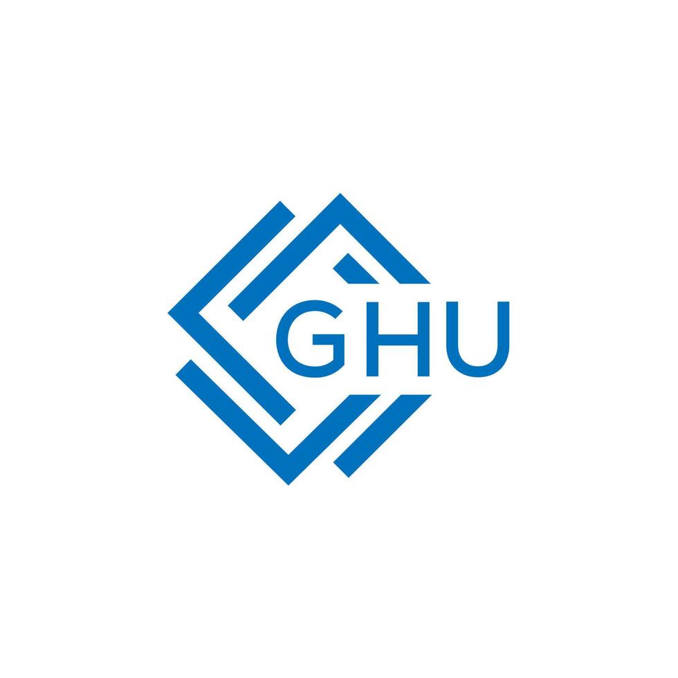 GHU letter logo design on white background. GHU creative  circle letter logo concept. GHU letter design. vector