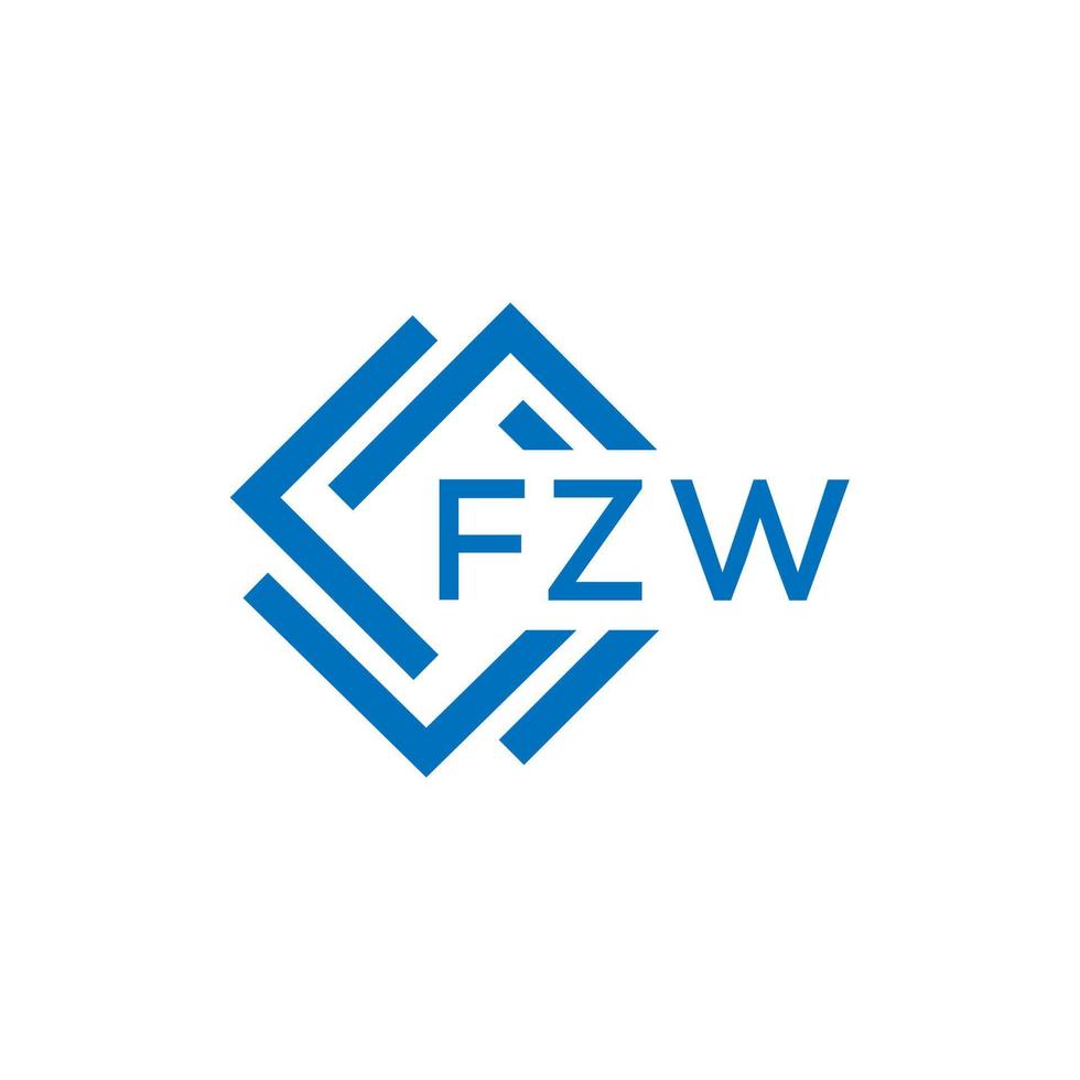 FZW letter logo design on white background. FZW creative  circle letter logo concept. FZW letter design. vector