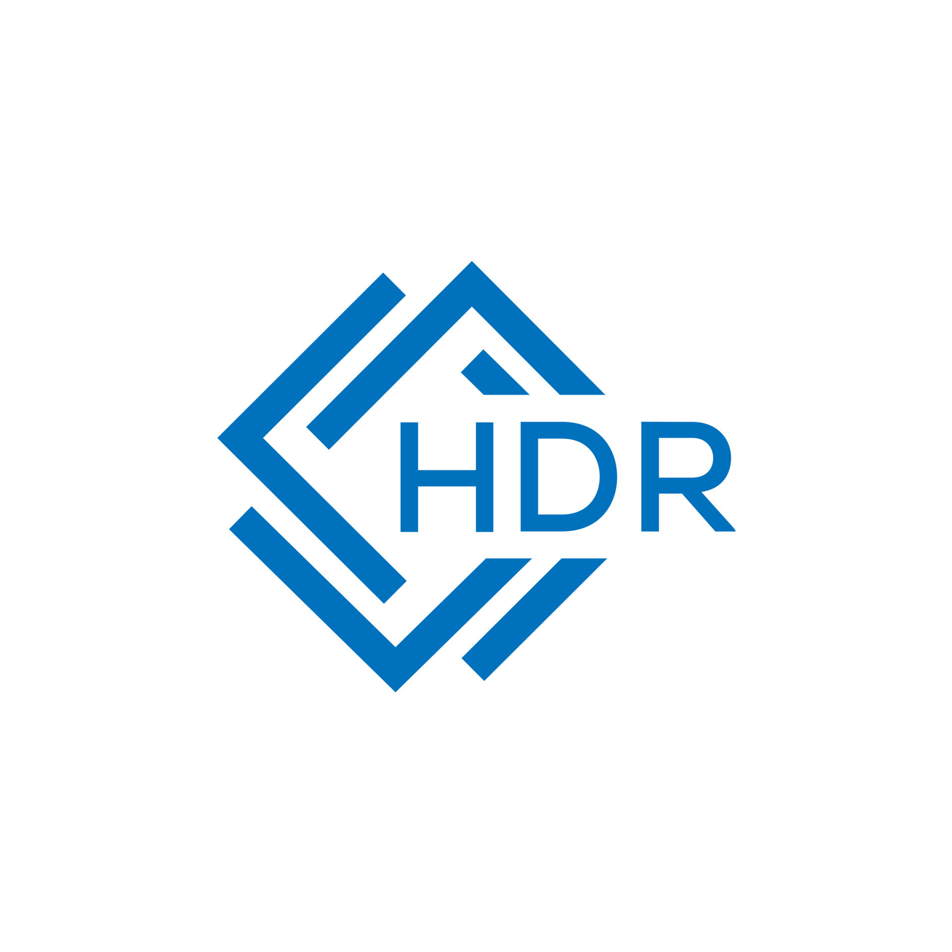 HDR letter logo design on white background. HDR creative circle letter