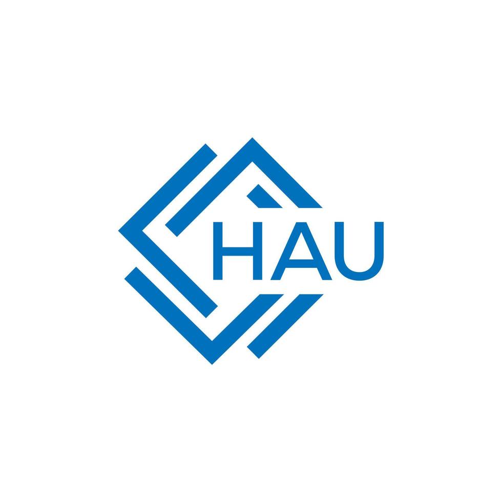 HAU letter logo design on white background. HAU creative  circle letter logo concept. HAU letter design. vector