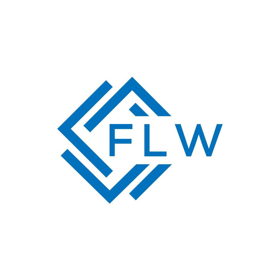 FLW letter logo design on white background. FLW creative  circle letter logo concept. FLW letter design. vector