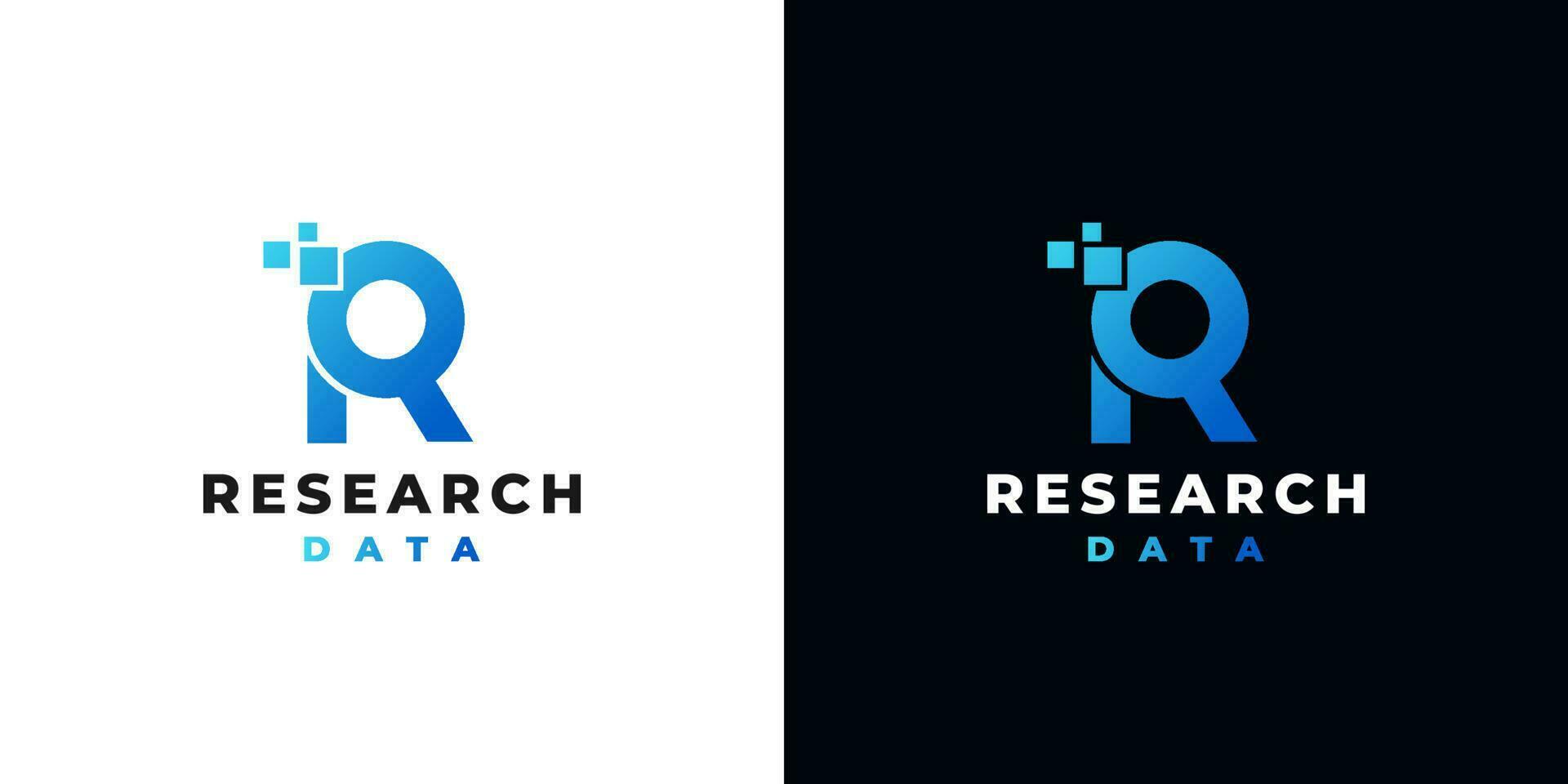 Letter R Research Data Logo vector Template