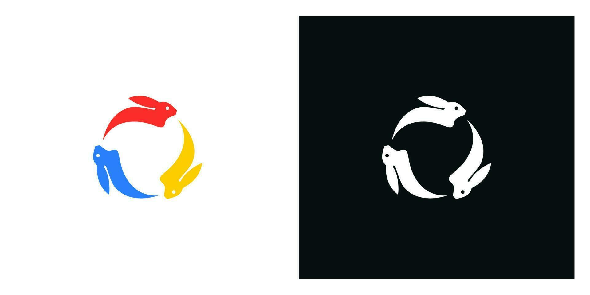 Simple abstract rabbit logo template vector
