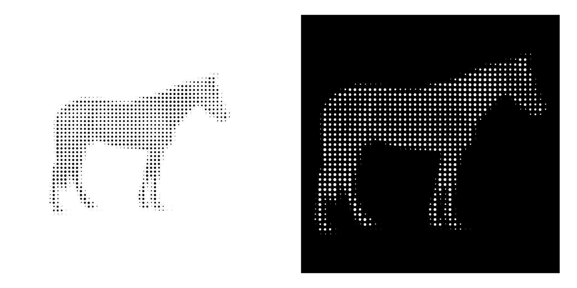 Halftone horse logo design template vector