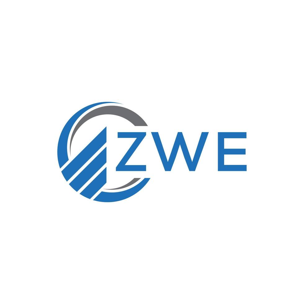 ZWE Flat accounting logo design on white background. ZWE creative initials Growth graph letter logo concept. ZWE business finance logo design. vector