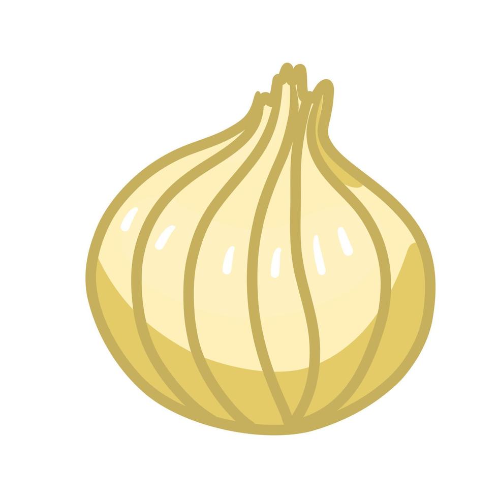 Cartoon illustration of onion. Vector fresh farm icon. Healthy ingridient for vegan and vegetarian diets. Vegetable food