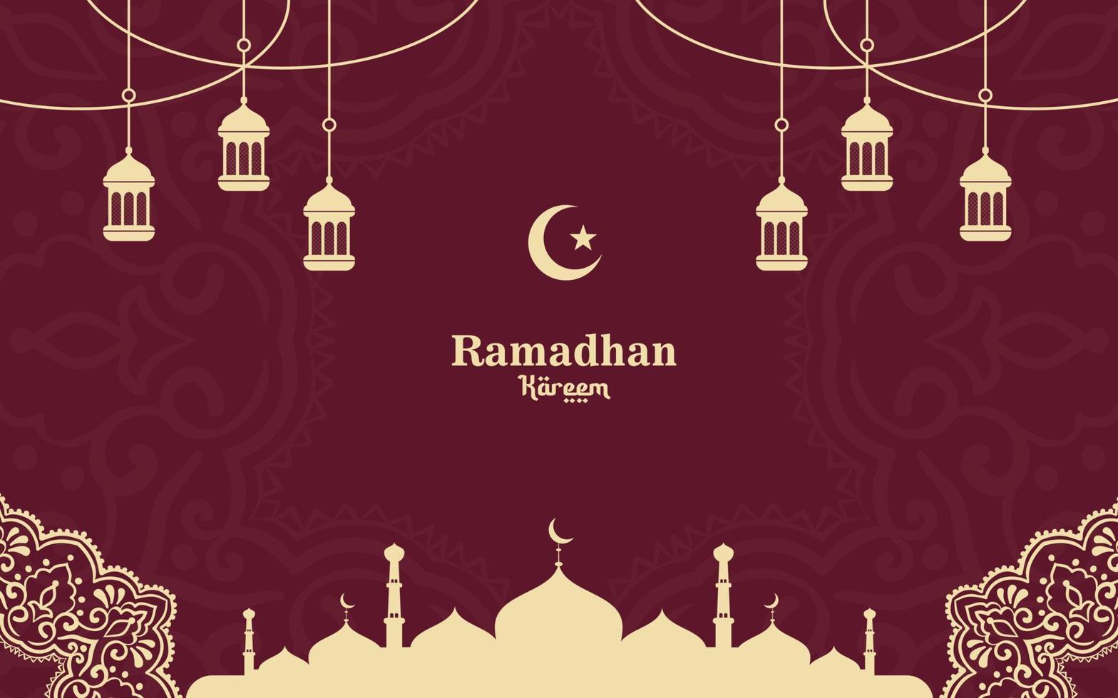 Islamic Ramadan greeting background with ornaments vector
