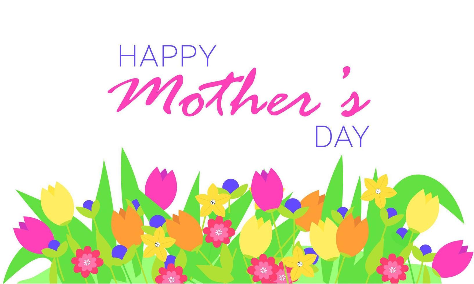Flowers banner for happy Mother's Day. vector