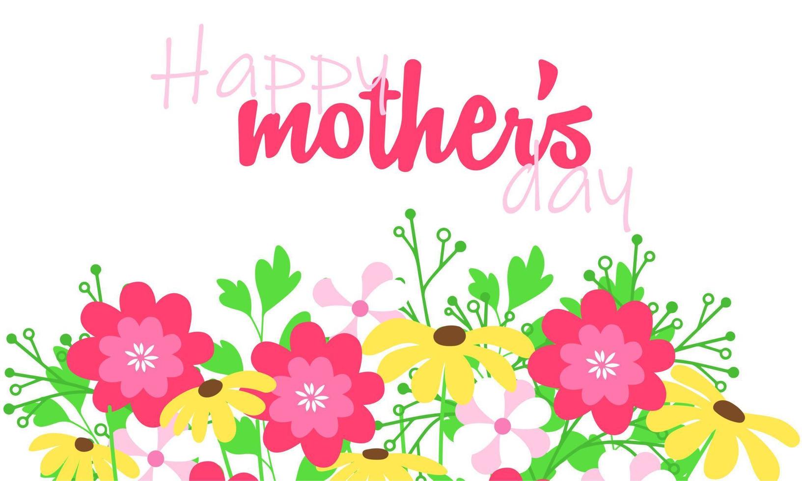 Banner for Mother's Day. Flowers card. Vector illustration.