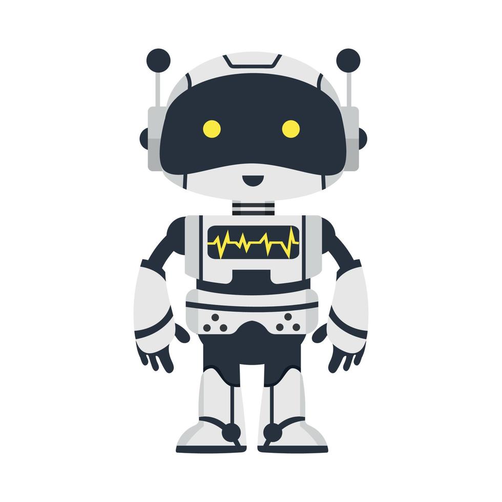 Cute Cartoon techology Ai robot vector