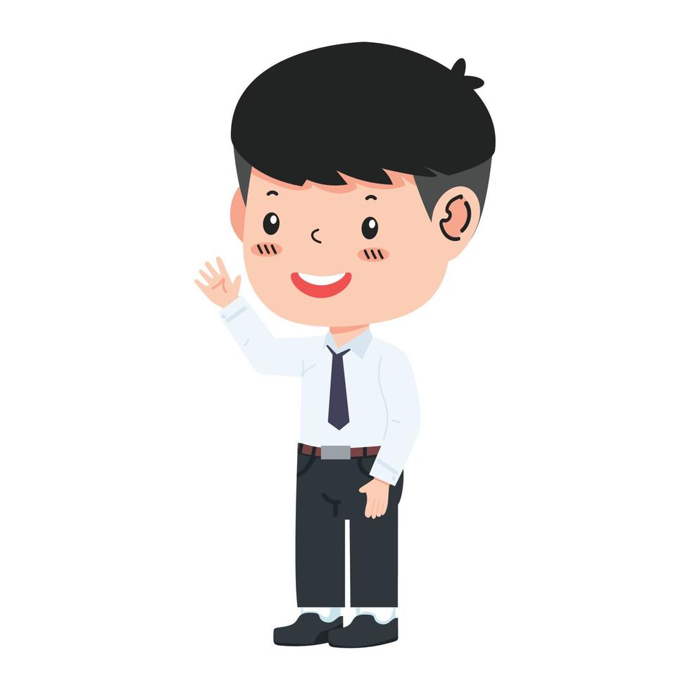Kid boy in University student uniforms vector