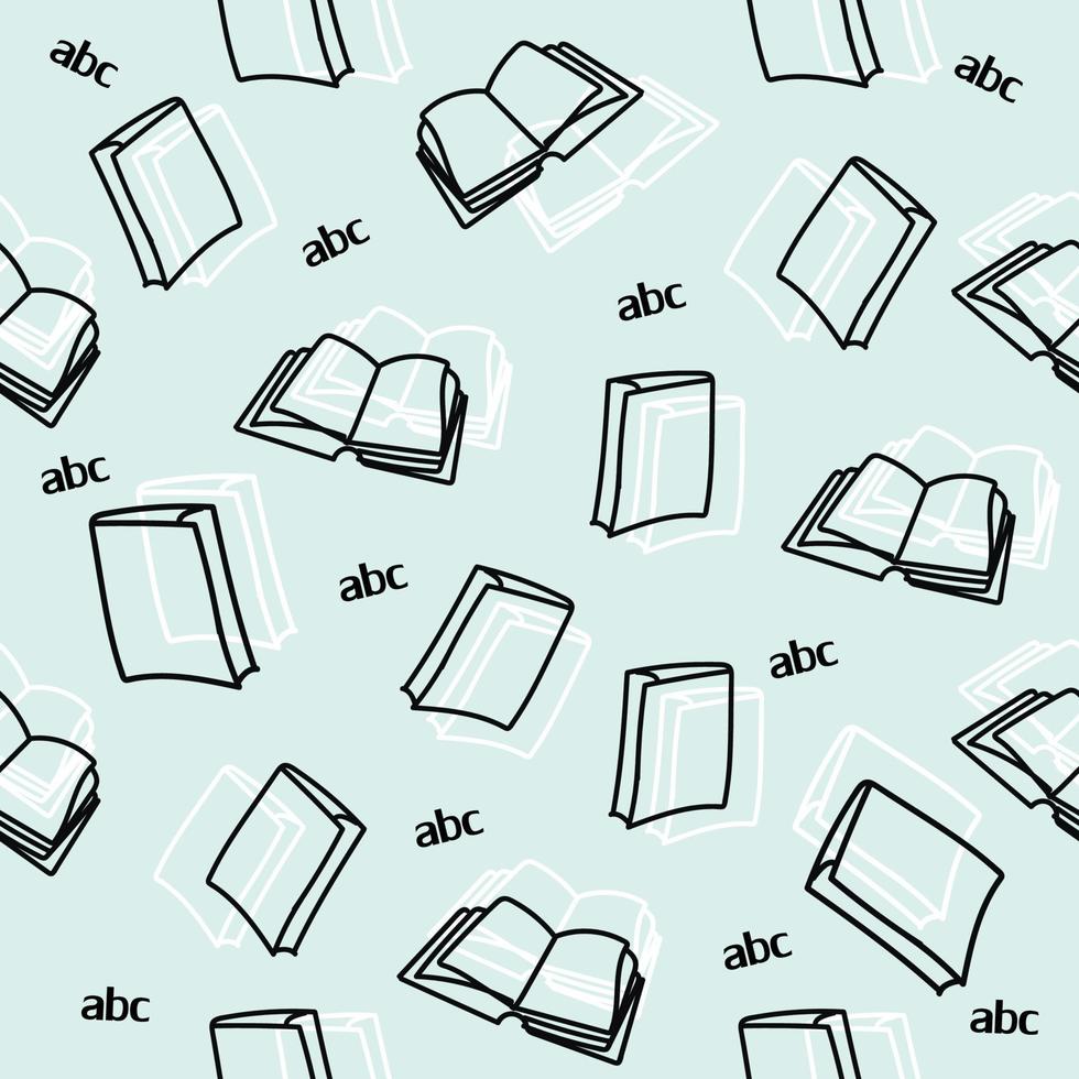 Hand drawn black books Seamless pattern background vector