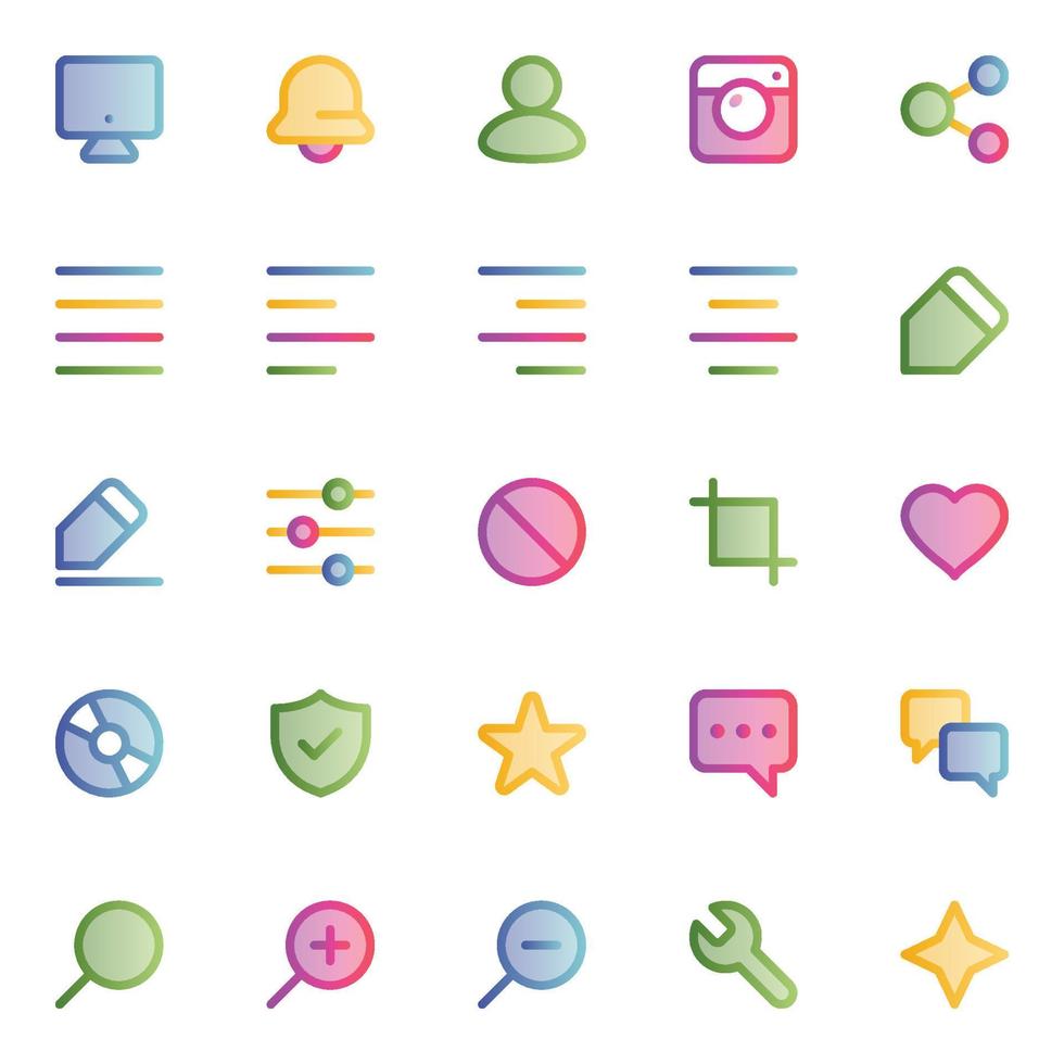 Filled outline, smooth icons for Web and mobile. vector