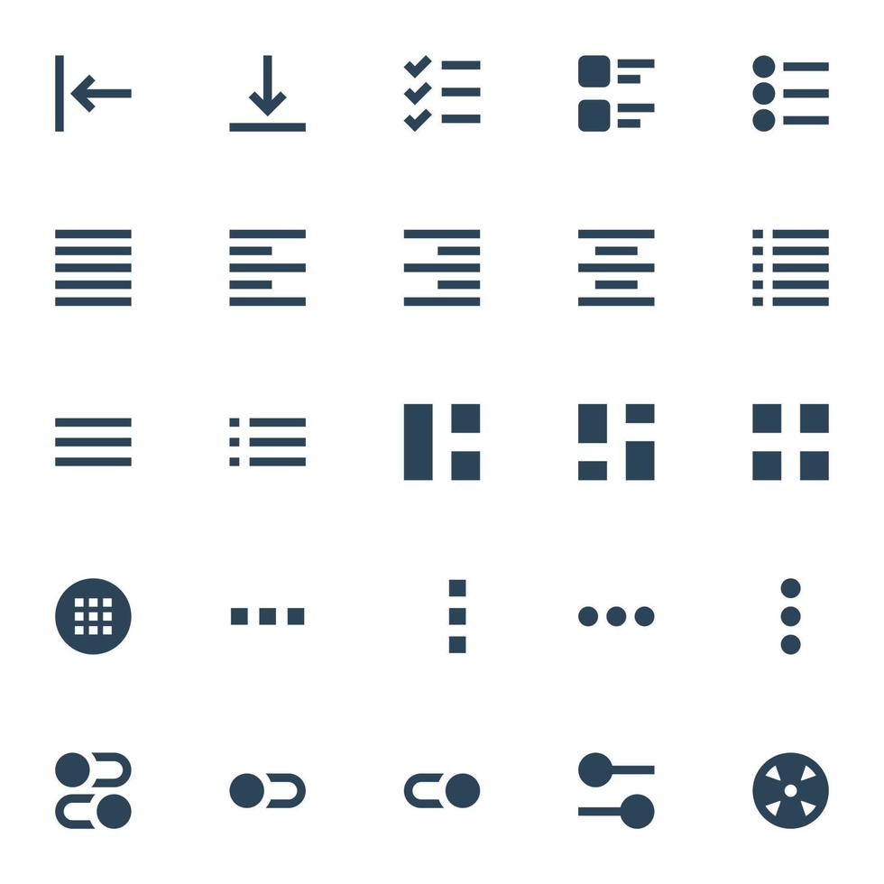 Glyph icons for ui ux. vector