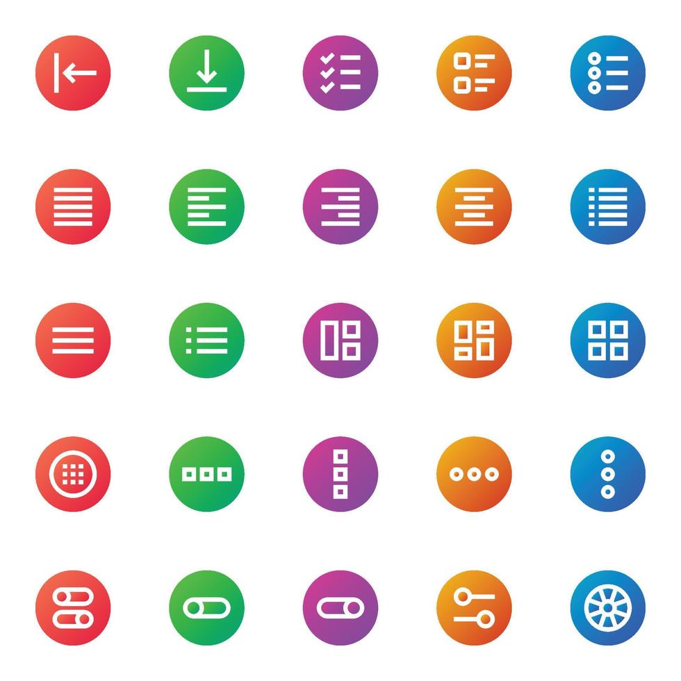 degradado color íconos para ui ux. vector