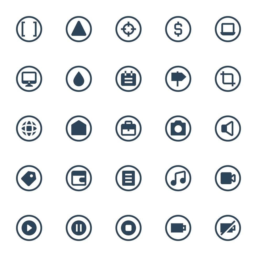 Badge glyph icons for ui ux. vector