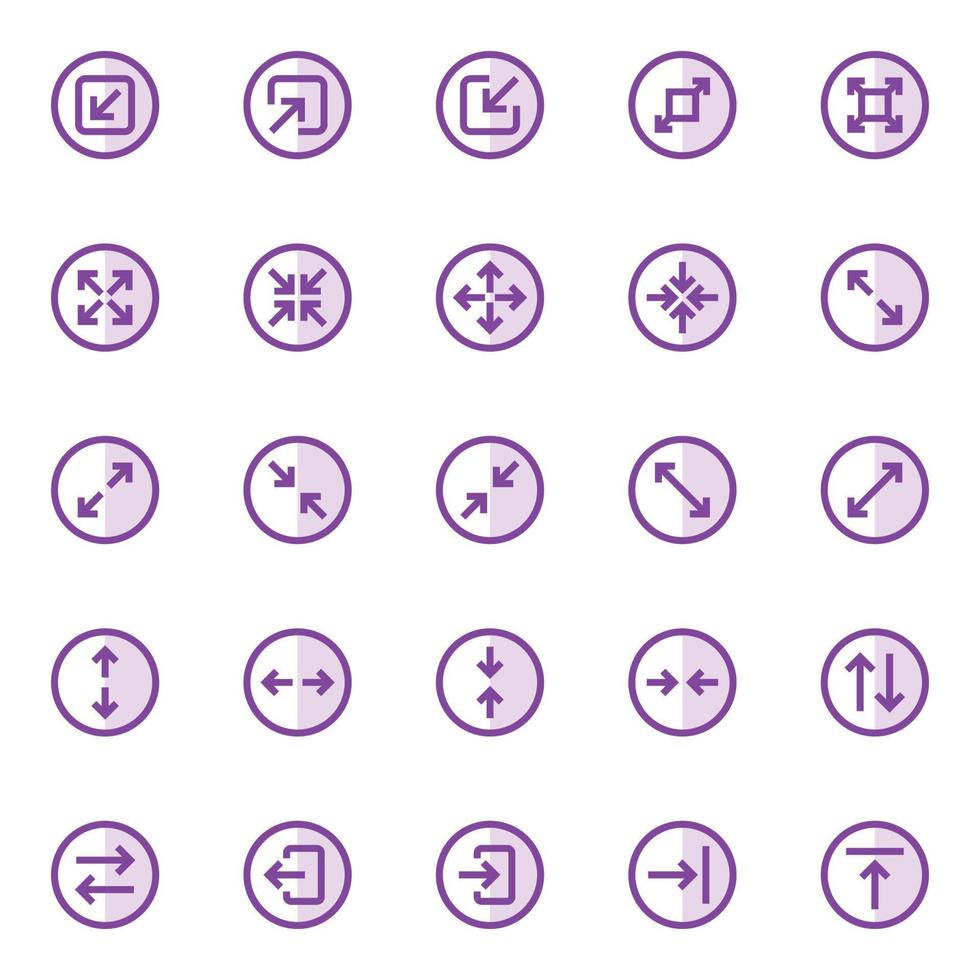 Purple color outline icons for ui ux. vector