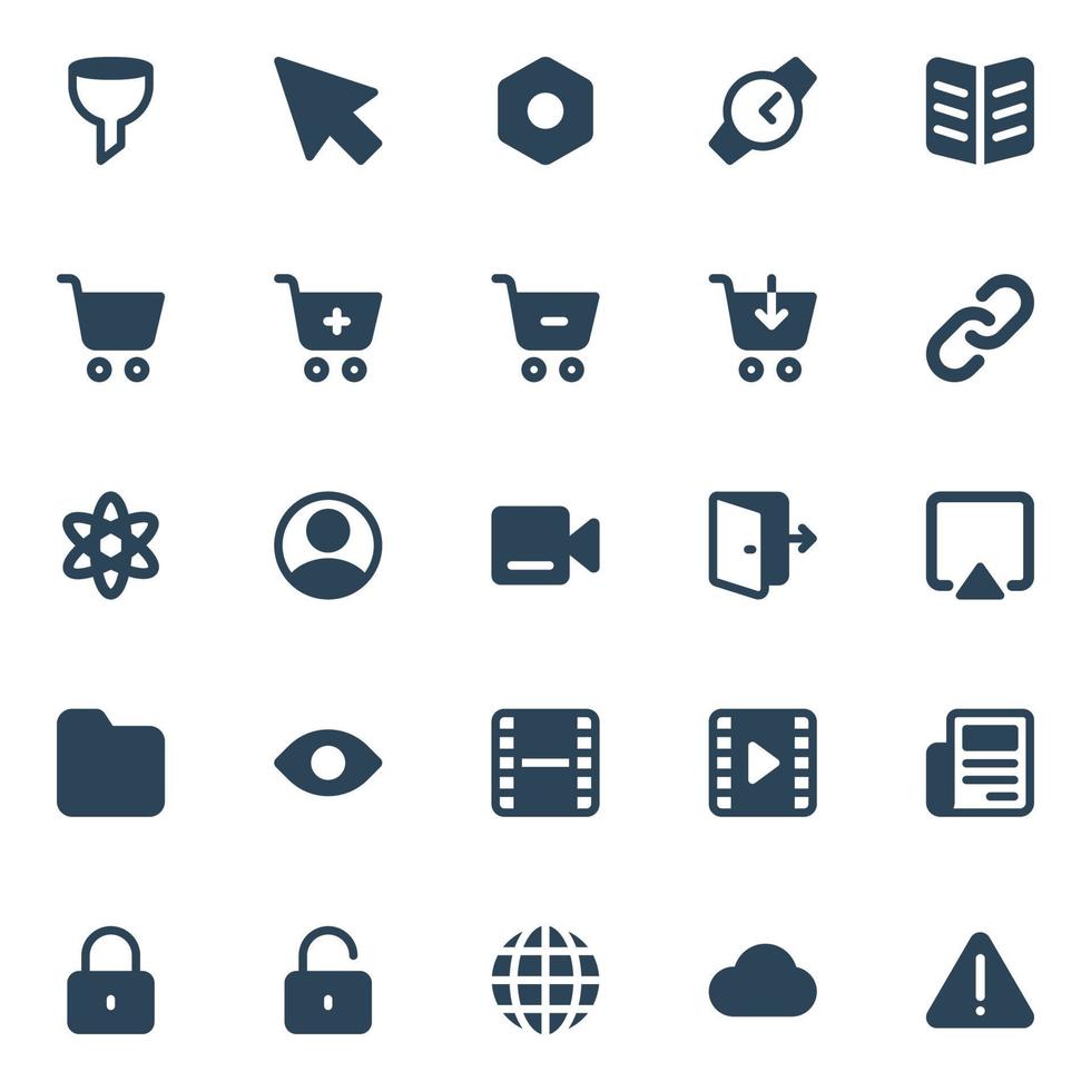 Glyph icons for Web and mobile. vector