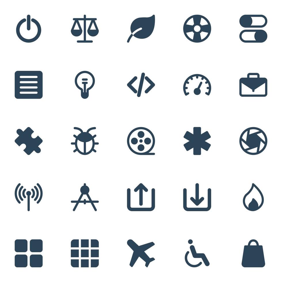 Glyph icons for Web and mobile. vector