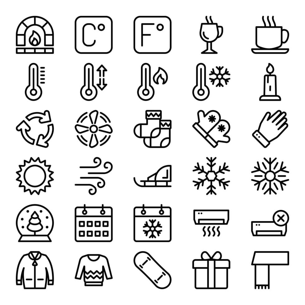 Winter icons set for holidays vector