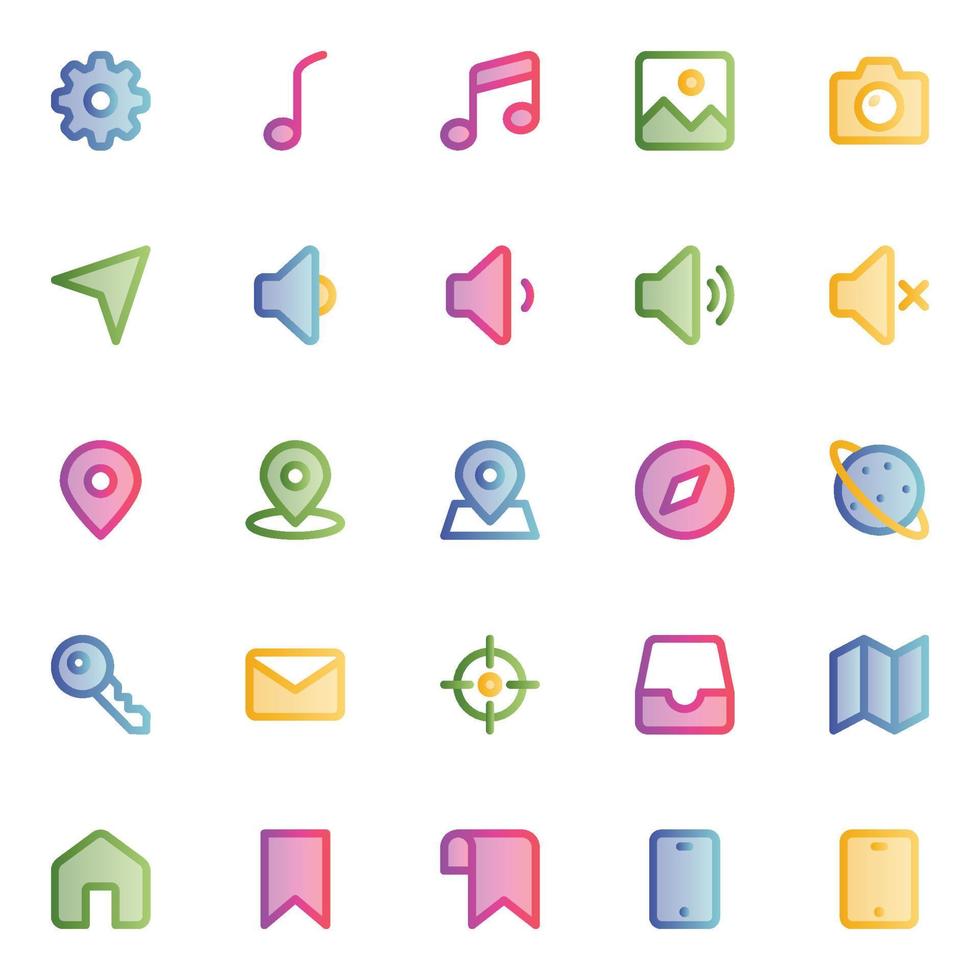 Filled outline, smooth icons for Web and mobile. vector