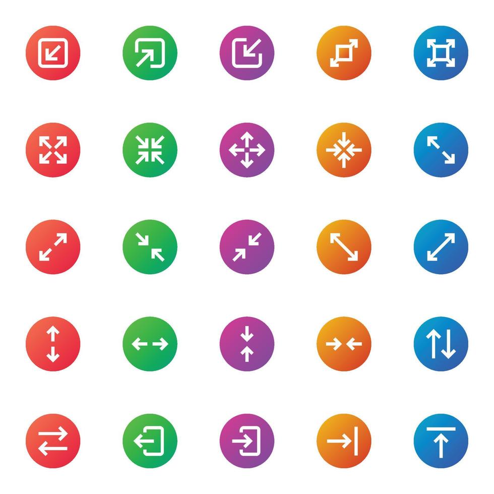 Gradient color icons for ui ux. vector