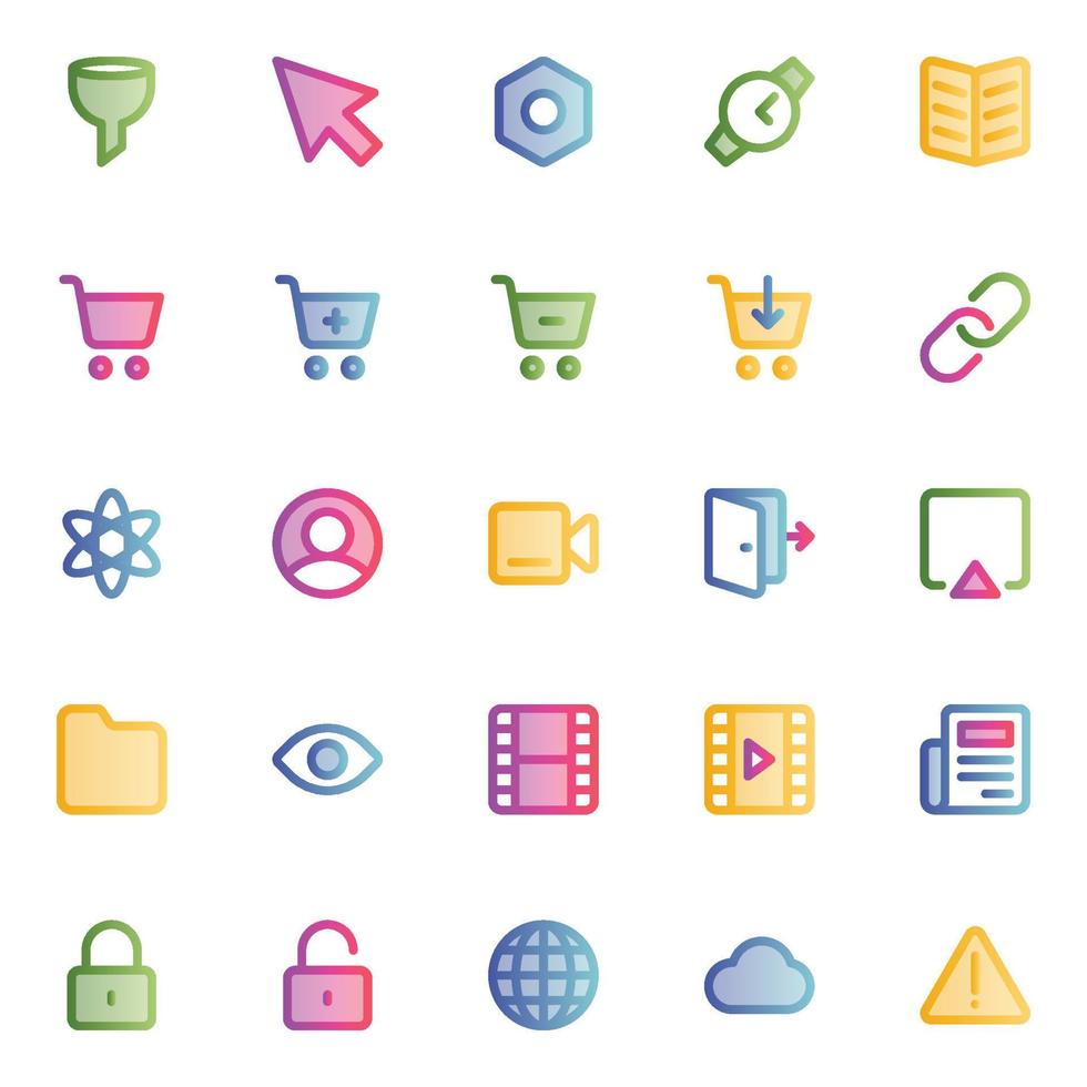 Filled outline, smooth icons for Web and mobile. vector