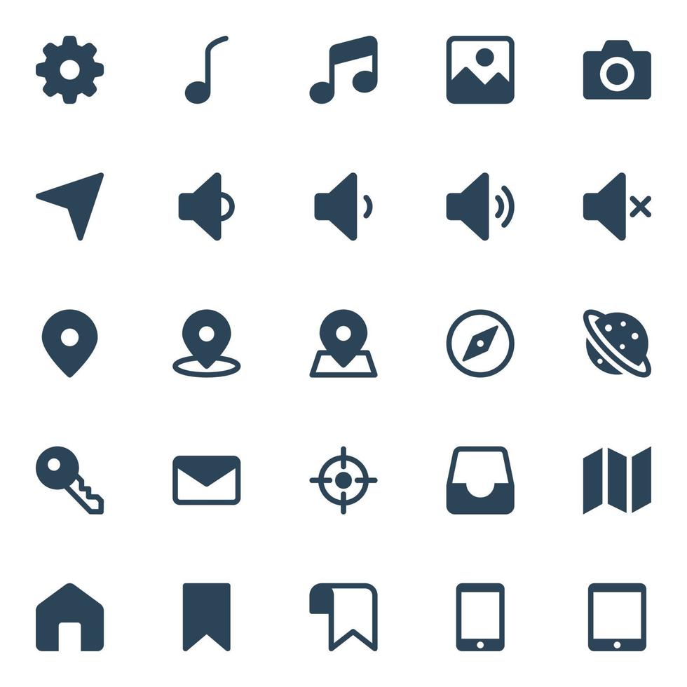 Glyph icons for Web and mobile. vector