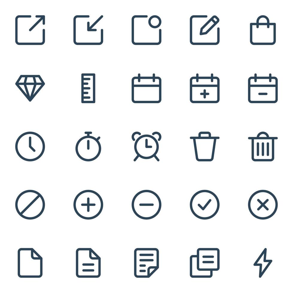 Outline icons for Web and mobile. vector