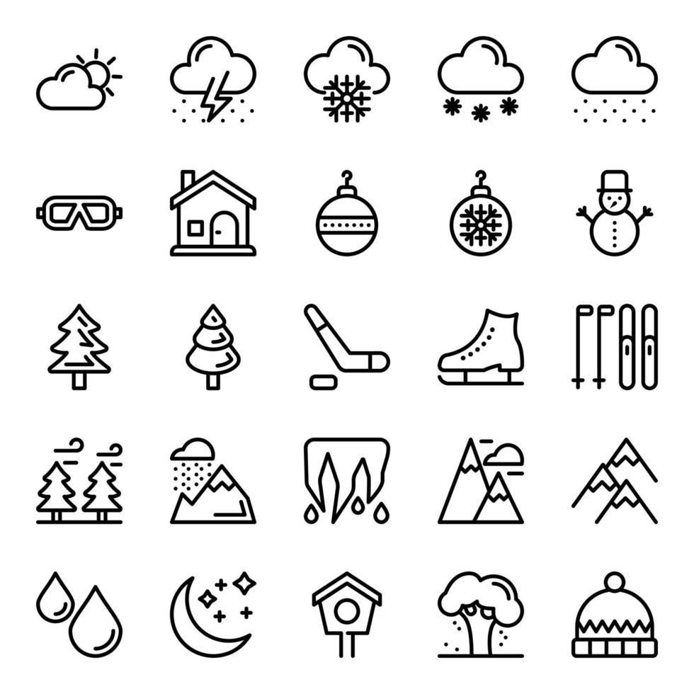 Winter icons set for holidays vector