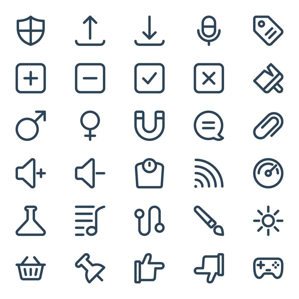 Outline icons for Web and mobile. vector