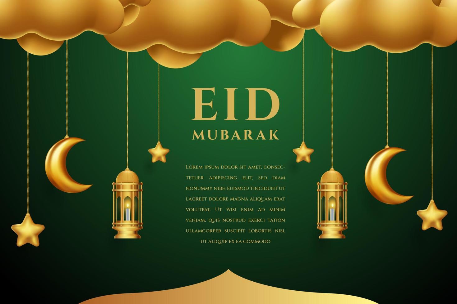 eid mubarok saludo tarjeta antecedentes con islámico ornamento vector ilustración