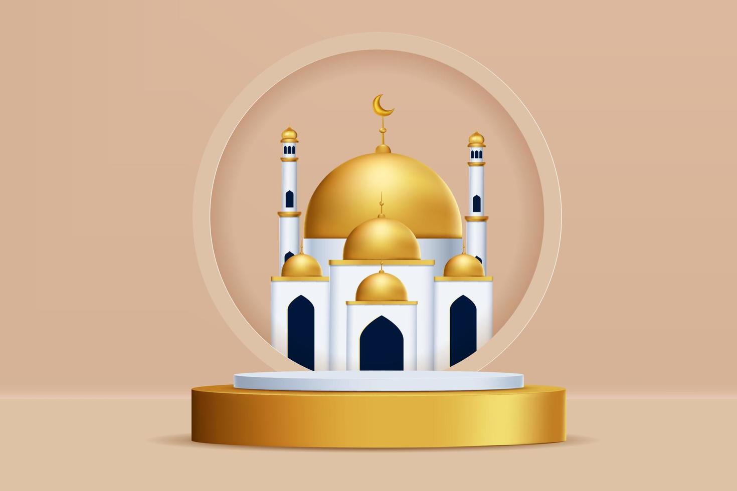 eid mubarok greeting card background with islamic ornament vector illustration