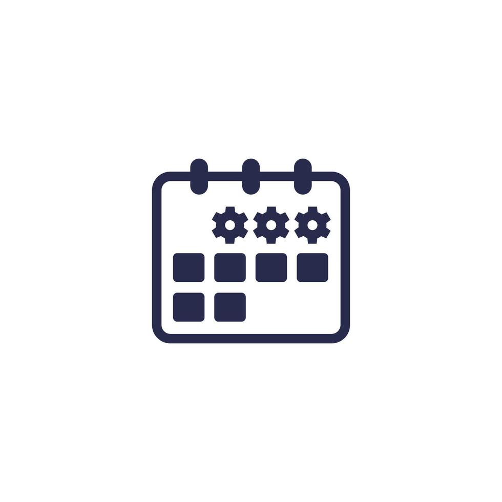 maintenance schedule icon with a calendar vector